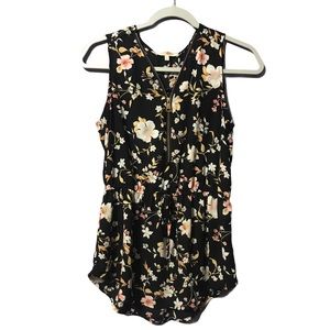 Sleeveless floral blouse